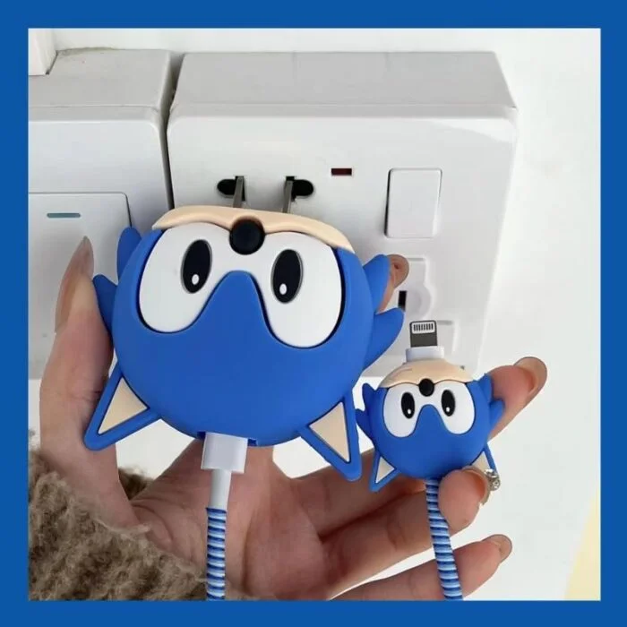 Blue Superman 3D Cartoon iPhone Charger Case Cover - Image 4