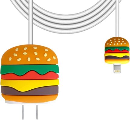 3D Burger iPhone Charger Case Cover
