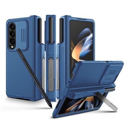 Nillkin Camshield Pro Case Compatible With Fold 4 (With Pen Slot and Stand) - Blue