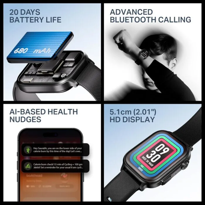 boAt New Launch Storm Infinity Max, 20 Days Maximum Battery, Biggest Battery Capacity Ever! 2.01" (5.1cm) Display, Functional Crown, AI Nudges, BT Calling, Smart Watch for Men & Women - Image 2